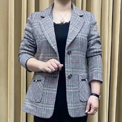 ✨🧥【M-4XL】Nueva chaqueta de traje con solapa de muesca para mujer de otoño e invierno