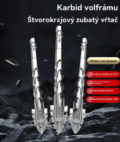 🥇【3+4+5+6+8+10+12+14+16 mm】Excentrický vrták 7. generácie z volfrámovej ocele so supertvrdou drážkovanou hranou