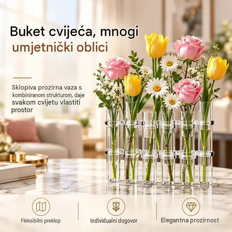 💐Staklena vaza u obliku epruvete