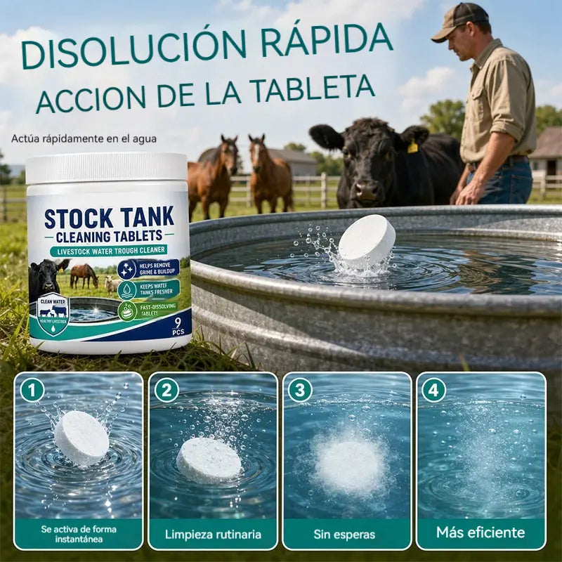 Pastillas de disolución rápida para la limpieza de tanques de agua para ganado