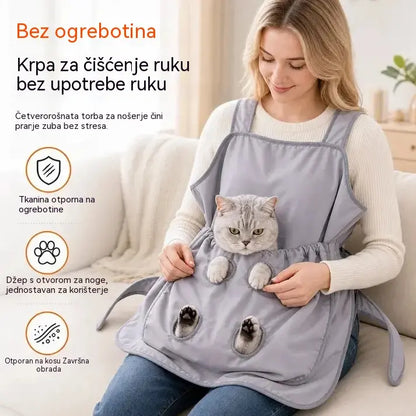 🐈 Pregača za kućne ljubimce protiv dlačica (s otvorima za noge), savršena za maženje vaše mačke🥻