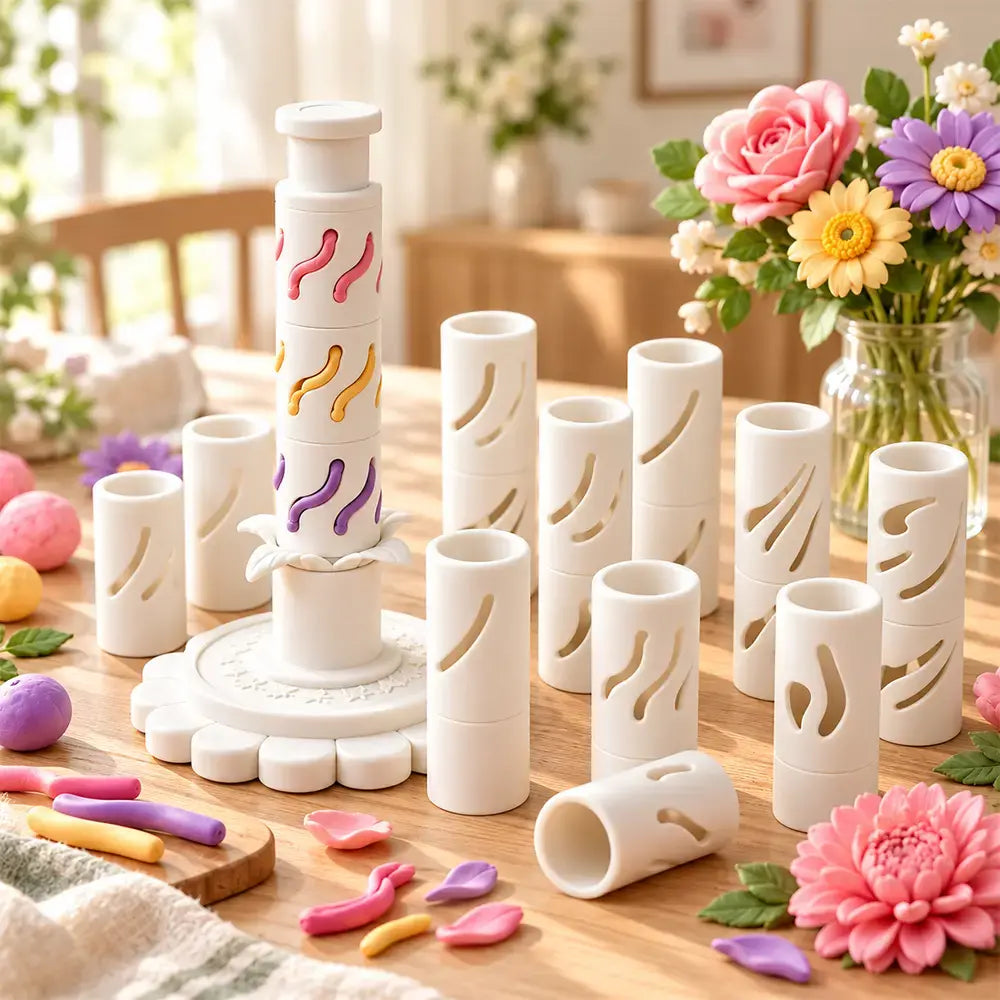 🌷Herramienta modular para crear flores en arcilla, con 9 moldes de modelado🎨