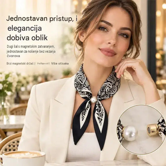 ✨ Set od 4 uska svilena šala – elegancija i profinjenost za proljeće i ljeto! Kvalitetan materijal, svestrana primjena – idealni za vrat, kosu ili torbicu!