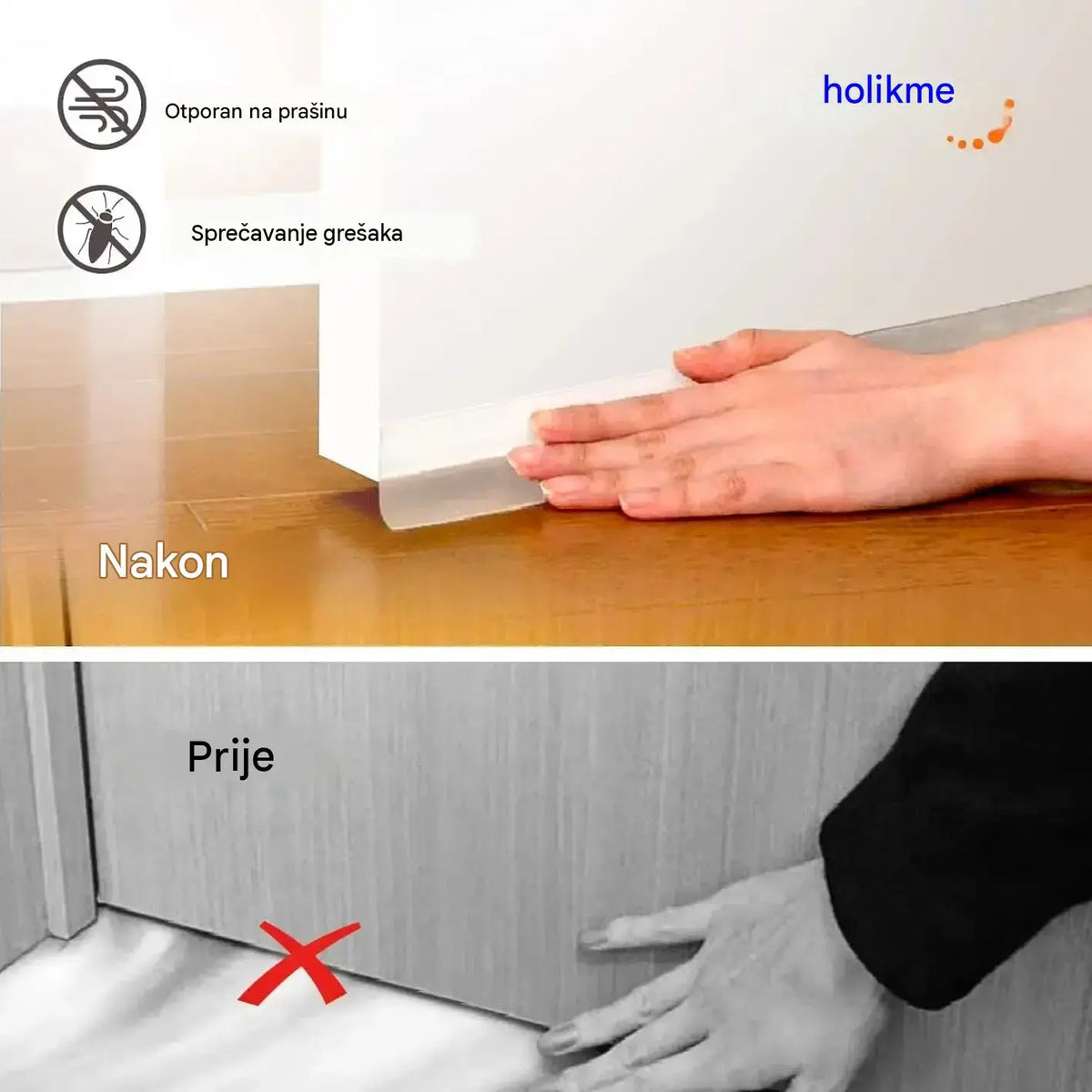 🚪 Brtvena traka za dno vrata (PVC) – Zaštita od prašine i propuha