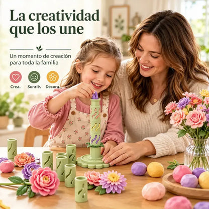 🌷Herramienta modular para crear flores en arcilla, con 9 moldes de modelado🎨