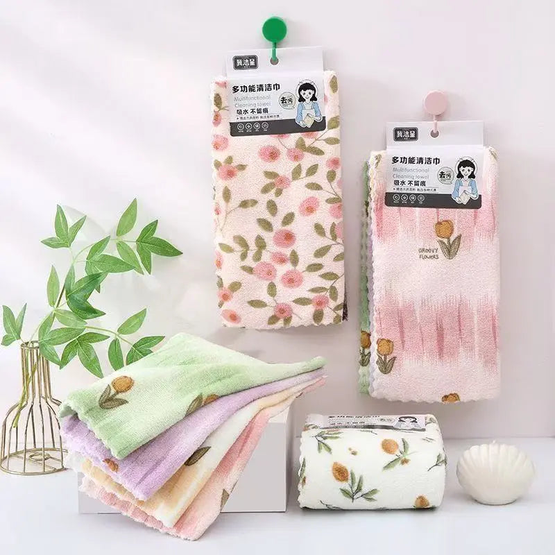 🧼【30 cm × 30 cm】💢✨ Kuhinjske krpe od koraljnog flanela za kućnu upotrebu