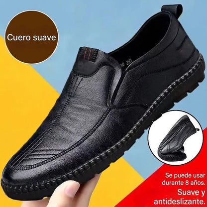 [38–44]Zapatos de cuero suave para hombres mayores | Transpirables y cómodos | Caminata sin dolor todo el día