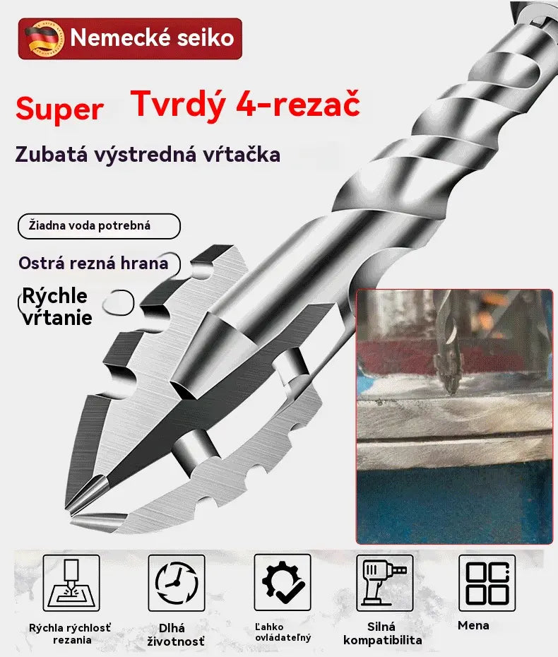 🥇【3+4+5+6+8+10+12+14+16 mm】Excentrický vrták 7. generácie z volfrámovej ocele so supertvrdou drážkovanou hranou