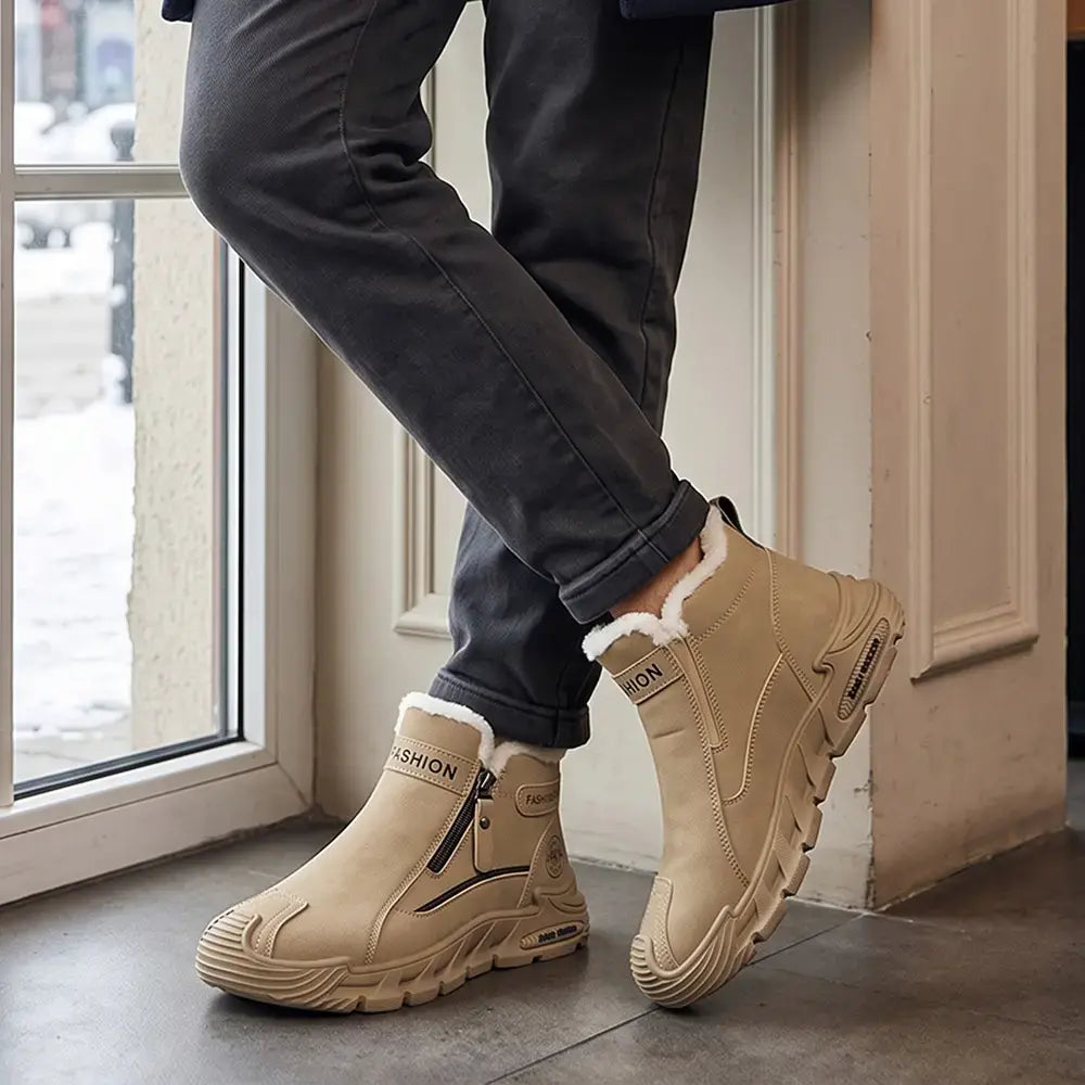 【39-44】Botas de invierno para hombre: botas tipo Martin de caña alta con aislamiento térmico; antideslizantes, duraderas, aptas para el trabajo y cálidas.