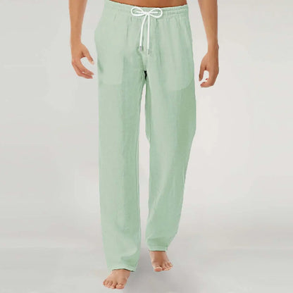 🔥🔥Pantalones casuales para hombre 2026 hechos de algodón y lino en un color liso