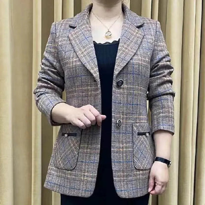 ✨🧥【M-4XL】Nueva chaqueta de traje con solapa de muesca para mujer de otoño e invierno