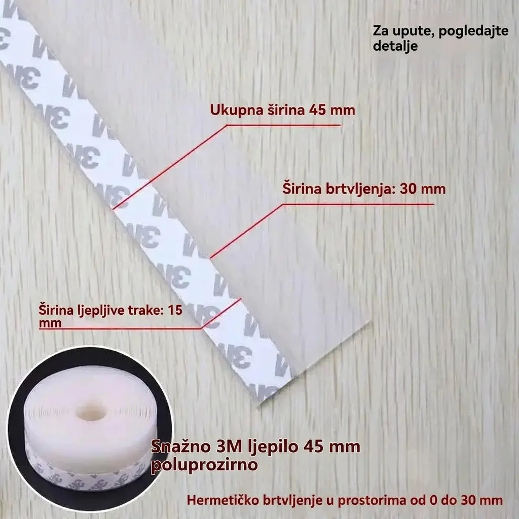 🚪【5M】 PVC brtvena traka za vrata – otporna na prašinu i propuh
