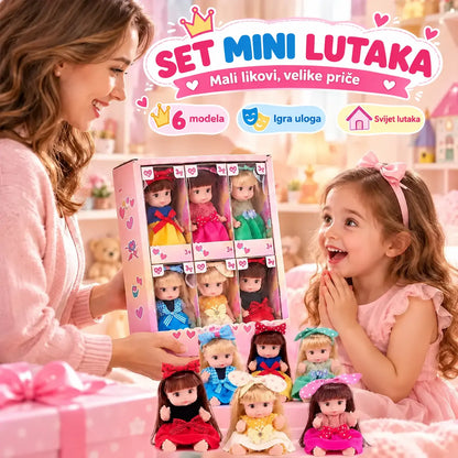 👸 Set kolekcionarskih mini-lutkica za djevojčice · Duga kosa i pokretni zglobovi · Serije „Princeze” i „Svakodnevni stil” · Savršen poklon!