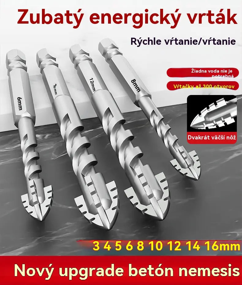 🥇【3+4+5+6+8+10+12+14+16 mm】Excentrický vrták 7. generácie z volfrámovej ocele so supertvrdou drážkovanou hranou