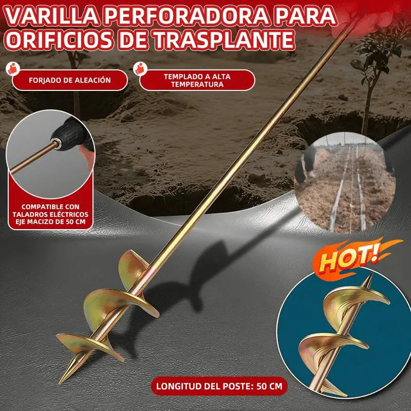 【longitud 50cm】✨ Varilla perforadora para agujeros de trasplante en invernaderos