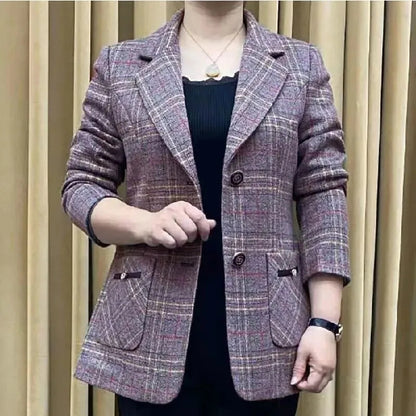 ✨🧥【M-4XL】Nueva chaqueta de traje con solapa de muesca para mujer de otoño e invierno