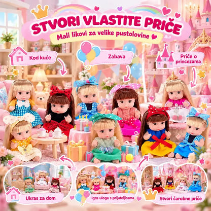👸 Set kolekcionarskih mini-lutkica za djevojčice · Duga kosa i pokretni zglobovi · Serije „Princeze” i „Svakodnevni stil” · Savršen poklon!