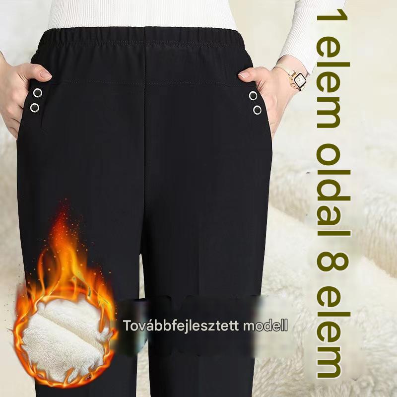 🏆【45–90 kg】👖👖 Nove ženske hlače za jesen/zimu – visoki struk, ravne nogavice i podstava od flisa