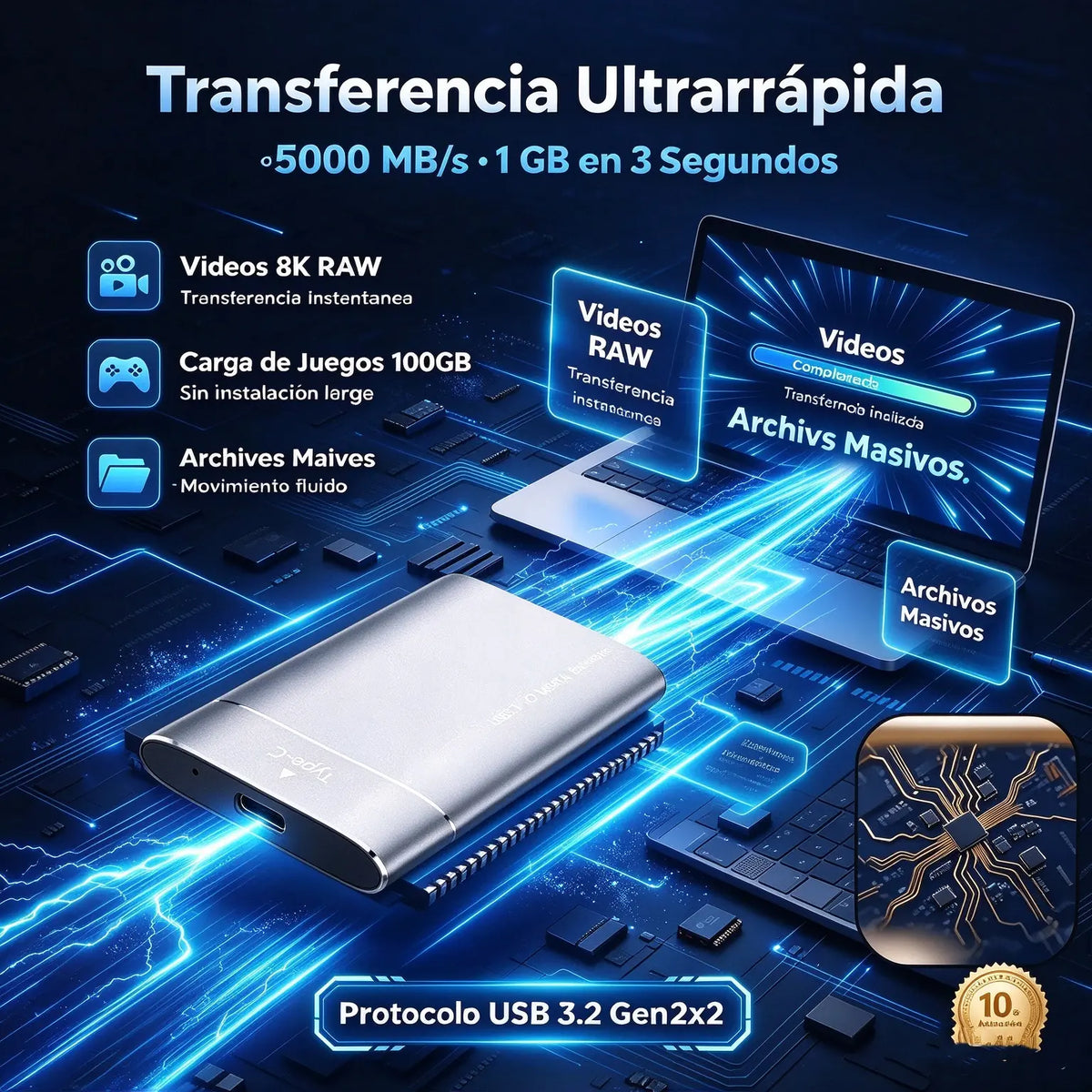 ⚡【32TB】💾 Unidad de Estado Sólido SSD Ultrafina de Nueva Generación | Alta Capacidad y Alta Velocidad | Almacenamiento Portátil 🚀