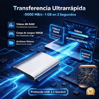 ⚡【32TB】💾 Unidad de Estado Sólido SSD Ultrafina de Nueva Generación | Alta Capacidad y Alta Velocidad | Almacenamiento Portátil 🚀