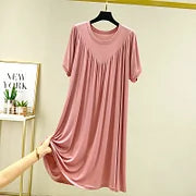 【S-4XL】【40-180 kg】Vestido de pijama de manga corta, suave y cómodo.