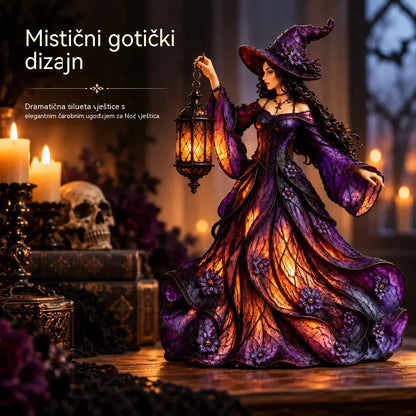 🧙‍♀️ Figurica vještice za Noć vještica u gotičkom stilu (s LED lampionom) 🧙‍♀️