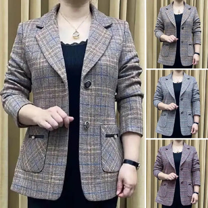 ✨🧥【M-4XL】Nueva chaqueta de traje con solapa de muesca para mujer de otoño e invierno