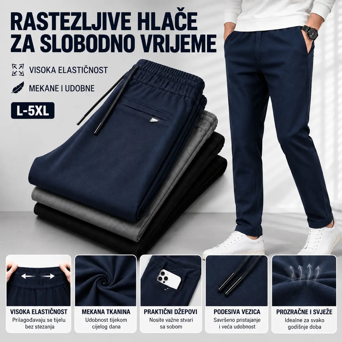 👖【L-5XL】Jesenske i zimske baršunaste sportske hlače za muškarce, široke i ležerne