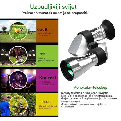 🔭🔥Mini monokularni teleskop za telefon - Prijenosni monokularni teleskop za putovanja i promatranje