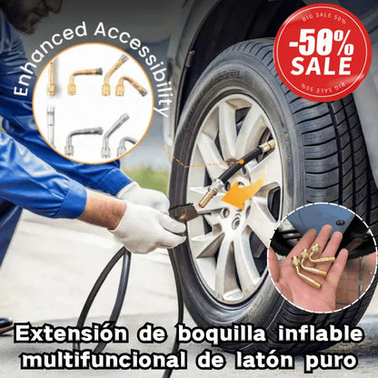 🔥2 juegos：45°+90°+135°🔥Extensión de boquilla inflable multifuncional de latón puro