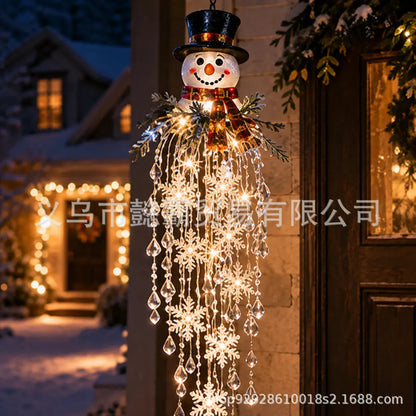 🔥 50% POPUSTA DANAS 🎅 Božićna viseća pahuljica i kristalna LED lampa | Čarobni sjaj za verandu ✨