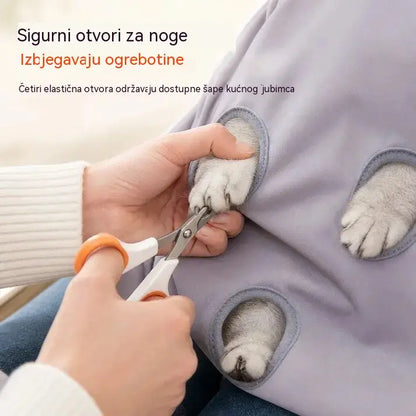 🐈 Pregača za kućne ljubimce protiv dlačica (s otvorima za noge), savršena za maženje vaše mačke🥻
