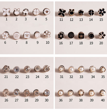 💖【40 PCS】 Botón decorativo anti-descuido para ropa, ajustable y elegante